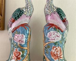 Famille Rose Phoenix Bird Figurines