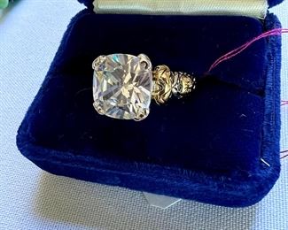 Fantastic Crystal Diamond Simulated Sterling Ring ~~~~
SOME JEWELRY is Custom Made by an Incredibly TALENT Designer ~~~ Using Semi Precious Stones + Silver & Gold Filled!  THINK MOTHERS DAY GIFTS! PHOTOS  to follow keep scrolling!