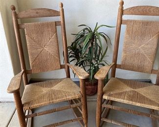 PAIR OF ROCKERS, ARTIFICIAL PLANT