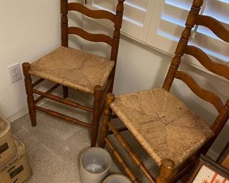 LADDERBACK CHAIRS, CROCKS