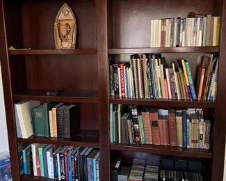 DOUBLE BOOKCASE AND BOOKS