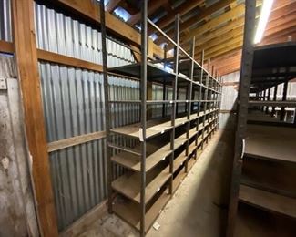ROW OF METAL SHELVING