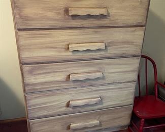 Wooden tall chest of drawers