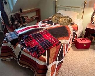 Twin brass headboard and mattress