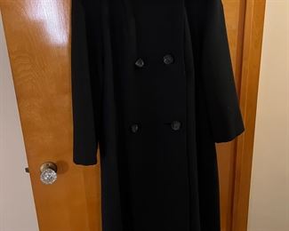 Wool coat with mink collar