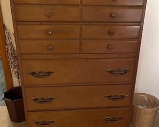 Wood tall chest of drawers with Formica top