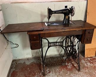 Singer sewing machine and cabinet