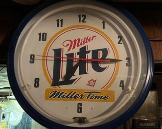 Miller Lite neon clock