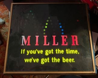 Miller "If you've go the time, we've got the beer" bouncing ball sign