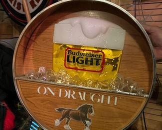 Budweiser Light "On draught" sign