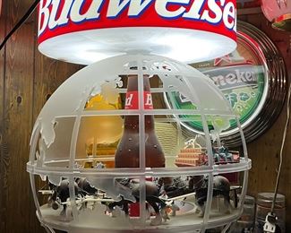 Budweiser Revolving world globe light