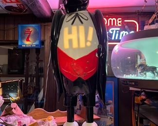 Old Crow whiskey lighted crow (missing glasses)