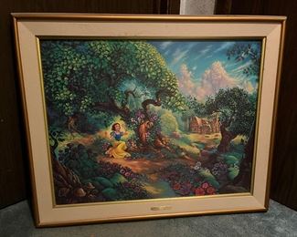 Framed litho by Tom DuBois "Snow White's Magical Forest" (no COA)