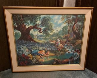 Framed litho by Tom DuBois "Alice's Magical Journey"