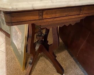 marble top east lake style table 