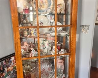 Mission Style Curio cabinet with caramel slal glass 
