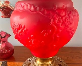 detail of the red lamp base 