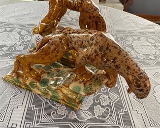 Royal Haegger leopard panther bookends VIntage and oh so cool 