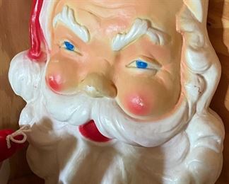 Vintage Wall Hanging Santa Blow Mold