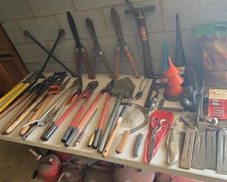 Assorted Bolt Cutters and Hedge Trimmers