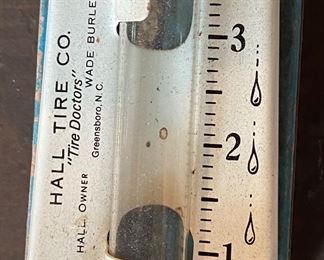 Hall Tire Co. Advertising Rain Gauge