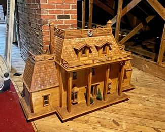 LARGE & HEAVY Custom Doll House - Buyer must have help to move and and load - we are unable to assist. It is in the walk in attic that has a regular home staircase - no "attic stairs" 
