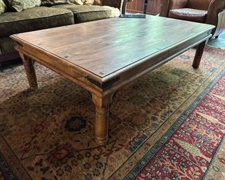 Rug Not for Sale -Rustic  Wood Coffee Table