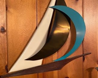 Mid Century Wood/Metal Sailboat