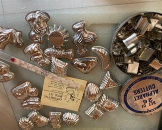 Vintage Candy Molds, Alphabet Cutters/Tin