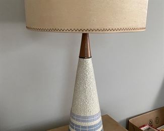 Mid Century Textured Tile Table Lamp