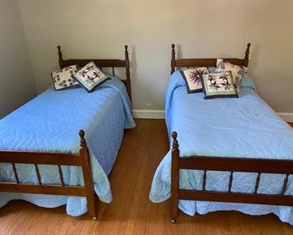 Vintage Mahogany Twin Four  Poster Beds,