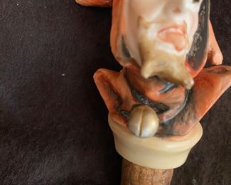 Antique Porcelain Devil Bottle Stopper with Cork
