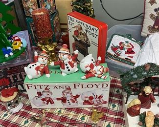 Fitz Floyd Dancing Snowmen/Box