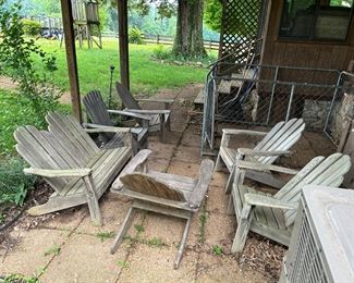 Weathered Adirondack set