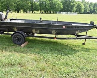 Complete Package! 16' Fishing Boat with Modified Vee Hull, Poly Deck, Yamaha 4.4 stroke, 40hp motor (2002), Trolling Motor, Depth/Fish Finder also Back Tracker Trailer and bonus Hunting/Fishing Blind Adjustable Frame complete with Camouflage Blind. An Awesome Fishing/Hunting Package it is! Buy it now for $7,000 or Make Offer/Bid. Offers/Bids will be taken until 11am on Saturday. At that time only those who have been making Offers/Bidding will be allowed to continue until we have a new owner of this Complete Fishing/Hunting Boat package. Call if you have any questions.!