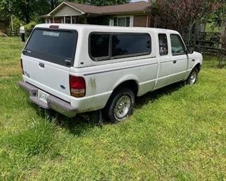 Fantastic 1997 Ford Ranger Pick Up V6, 4.0 liter. 2 WD. One owner with around 147,000 original miles,  in Very Good Condition, Factory Pick up Shell and Liner. The Owner "babied" his Ranger.  Serviced regularly.  VIN: 1FTCR14X9VPA63239 Best Offer by 11am on Sat. July 22nd.  More details on making offers by contacting Parker Estate Services, LLC.