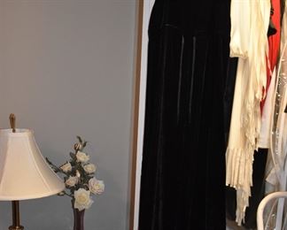 Gorgeous Clothing all in New to Like New Condition and featuring everything from Fine Sequined Gowns to Renaissance to “Knock Out” Lingerie to Vest to American Indian to “All absolutely beautiful clothing!”