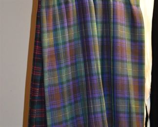  This is truly a find and includes Authentic Scottish Wear from Tartan Kilts to Beautifully decorated “Sporrans” to Leggings to Shirts to Jackets to the overlapping layers called Aprons again these are all New or in Like New Condition in Fabulous Colors featuring  including yards of Authentic Materials and featuring the Clan McDonald