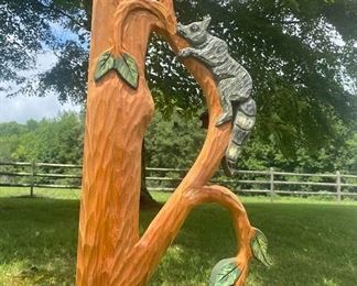 Gorgeous German Hand Carved Door Frame  for an inviting ambience when entering an home for Exterior or setting the mood for an Interior Doorway– It was purchased in Germany in the 90’s – wrapped and never unwrapped since purchasing and moved with them from place to place as they were world travelers. 
This magnificent hand carved door frame is carved from wood planks that are 16” in width and 2” thick. The Upper Carved Frame is 84” wide. The side panels are 82” tall interlocking with the Upper Frame making a height of 96” or 8’ and the width is 84” or 7’. Each panel is made of one solid piece of beautiful cedar. 
