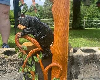 Gorgeous German Hand Carved Door Frame  for an inviting ambience when entering an home for Exterior or setting the mood for an Interior Doorway– It was purchased in Germany in the 90’s – wrapped and never unwrapped since purchasing and moved with them from place to place as they were world travelers. 
This magnificent hand carved door frame is carved from wood planks that are 16” in width and 2” thick. The Upper Carved Frame is 84” wide. The side panels are 82” tall interlocking with the Upper Frame making a height of 96” or 8’ and the width is 84” or 7’. Each panel is made of one solid piece of beautiful cedar. 
