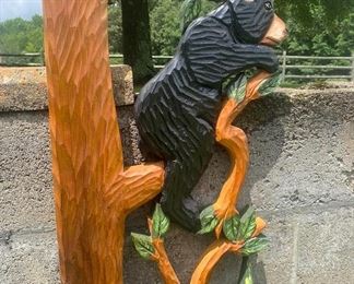 Gorgeous German Hand Carved Door Frame  for an inviting ambience when entering an home for Exterior or setting the mood for an Interior Doorway– It was purchased in Germany in the 90’s – wrapped and never unwrapped since purchasing and moved with them from place to place as they were world travelers. 
This magnificent hand carved door frame is carved from wood planks that are 16” in width and 2” thick. The Upper Carved Frame is 84” wide. The side panels are 82” tall interlocking with the Upper Frame making a height of 96” or 8’ and the width is 84” or 7’. Each panel is made of one solid piece of beautiful cedar. 
