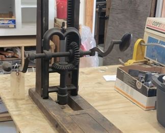 Antique timber/beam drill press