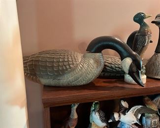 Large collection of waterfowl decanters