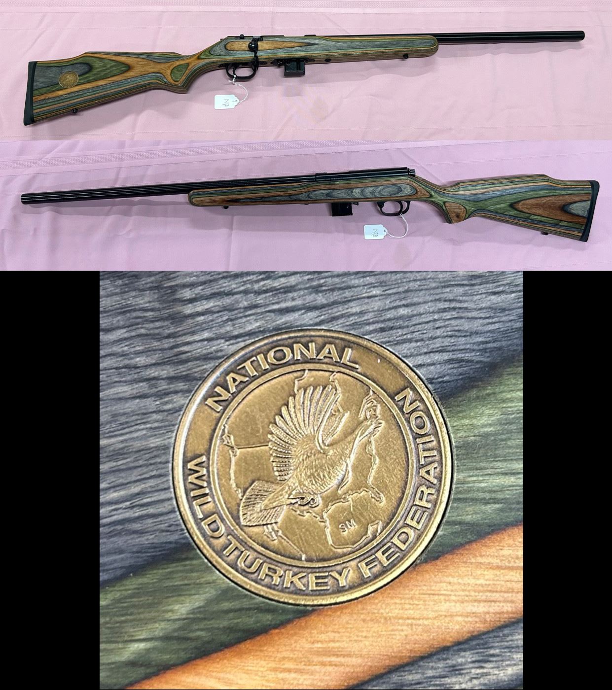 2.  Ducks Unlimited Marlin Firearms Model 917V .17HMR serial #96601293.  This gun has never been fired.                                                                                                             "YOU WILL WANT TO BE THERE FOR THESE HUNTING RIFLES and SHOTGUNS!!!                           SALE STARTS THURSDAY  JULY 13TH!"
(Call for more information and details on these Hunting Shotguns and Rifles)  See the rest of the collection at the last of the pictures of this page.                                               
SEE YOU THERE!!!