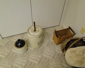 Large butter churn, and one of Grannie's "Medicinal" jugs