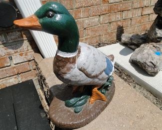 Just look at this detail on this hand painted cement duck