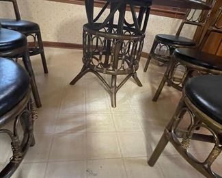 Bamboo Table and (6) Chairs   $ 300.00                                                48.75" Diameter 30" T