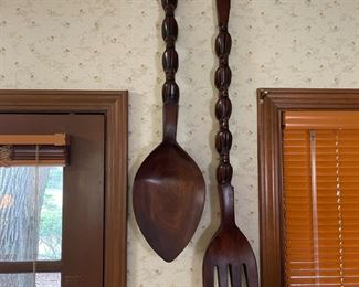 Giant Wooden Fork/Spoon $50.00 pair
38” Long
