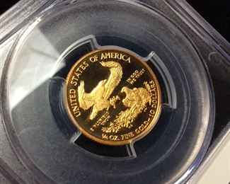 2011 $10 GOLD EAGLE, 1/4oz GRADED PR69DCAM
