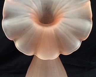 PINK FROSTED JACK-IN-THE-PULPIT VASE,